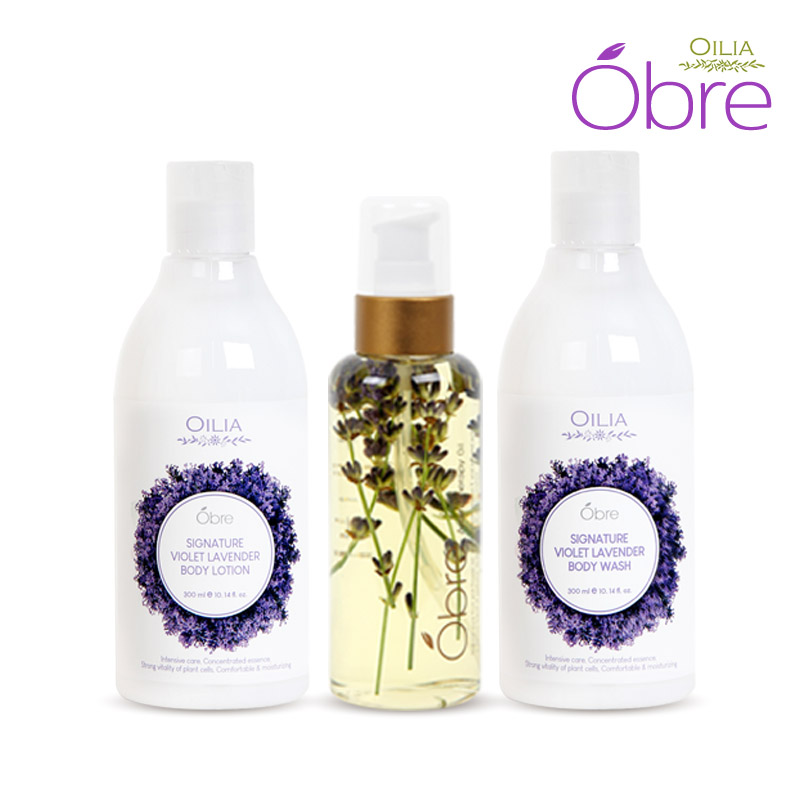 [오일리아] 오브레 아로마 오일3종 (샤워젤 300ml+바디로션 300ml+바디오일 140ml)