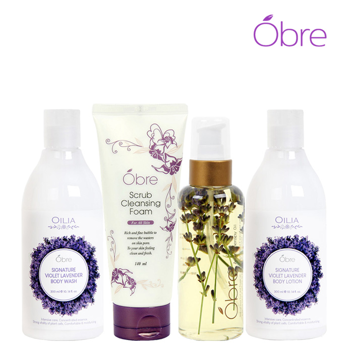 [오일리아] 오브레 아로마오일 4종 (샤워젤 300ml+바디로션 300ml+바디오일 140ml+폼클린징 140ml)