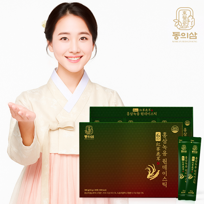 동의삼 6년근 홍삼녹용 원데이스틱 30포(쇼핑백증정)