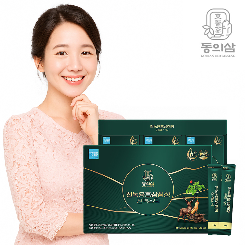 동의삼 천녹용홍삼침향 진액스틱 10g x 30포 (쇼핑백 포함) [A0931]