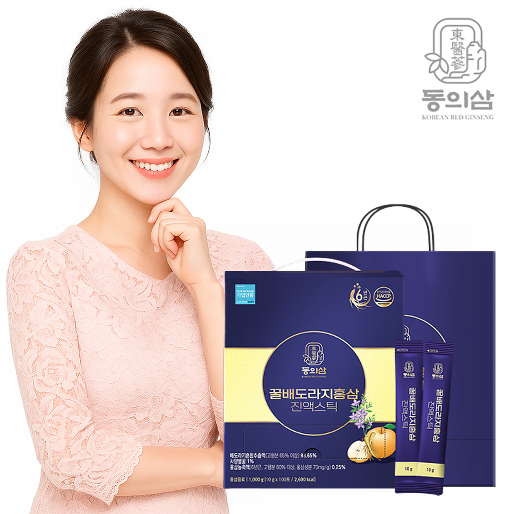 동의삼 꿀배도라지홍삼 진액스틱 10g x 100포 (쇼핑백 포함) [A0934]