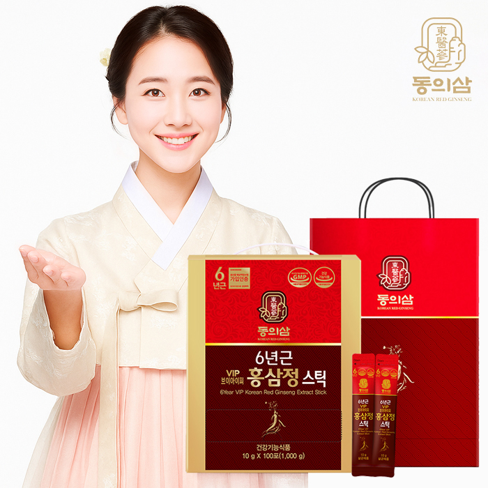 동의삼 6년근 VIP 홍삼정스틱 10g x 100포 (쇼핑백 포함) [G0009]