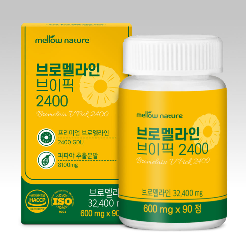 멜로우네이쳐 브로멜라인 브이픽 2400 (600mg x 90정)