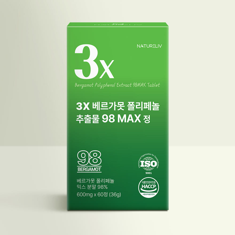 네이쳐리브 3X 베르가못 폴리페놀 추출물 98 MAX 정 (600mg x 60정)
