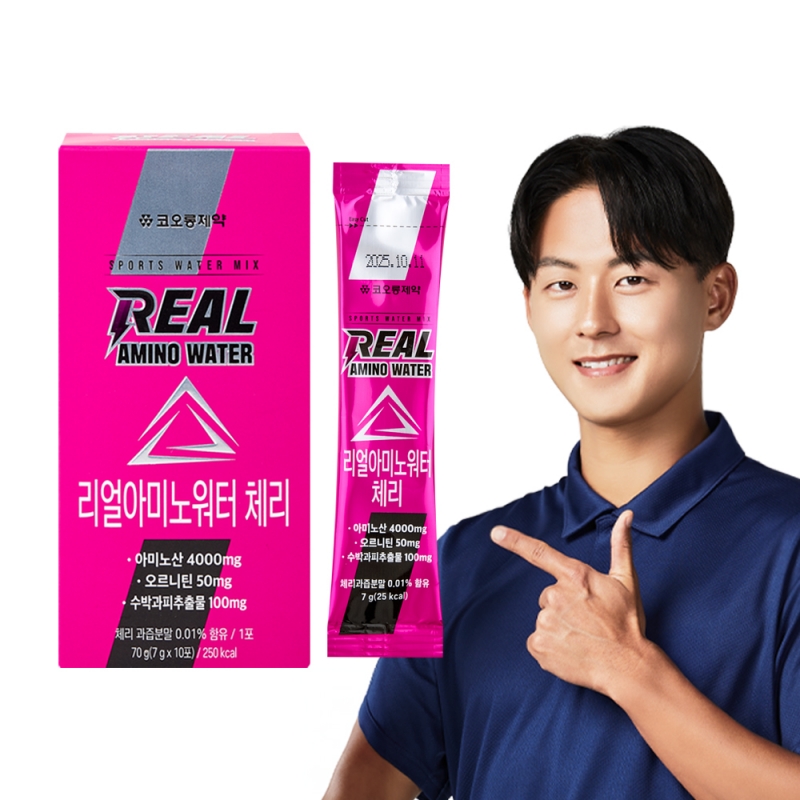 [1+1] 리얼 아미노워터 체리 7g x 10포 X 2개